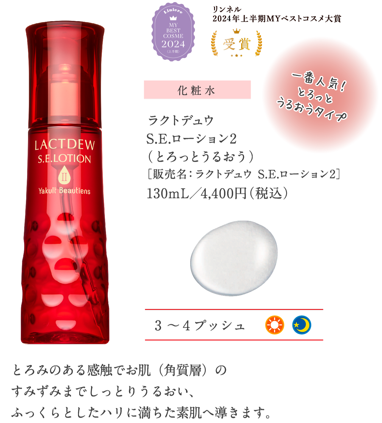 ヤクルト ラクトデュウ S.E.ミルク 110ml ビューティエンス 乳液